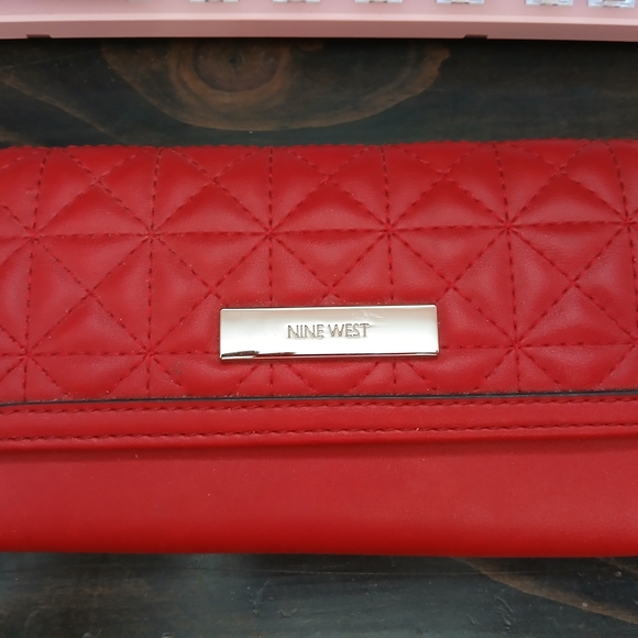 Nine West Accessories - Nine West Red Quilted Clutch